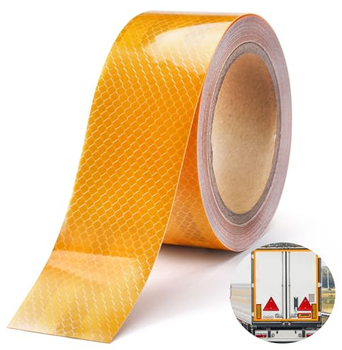 Bande Reflechissante Autocollante, 10m x 5cm Ruban Réfléchissant Jaune, Bande Réfléchissant, Rubans Réflecteur Étanche, Rubans D'Avertissement Autocollant, pour Véhicules, Casques, Vêtements, Bateaux