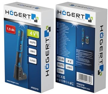 HÖGERT TECHNIK Akkulötkolben Akku-lötstation 4V, 1500 mAh, 450°C, USB-C Lötkolben Schnelles Aufheizen In 30 Sek., Inkl. Zubehör, Ideal Für Kfz- & Niedervolt-elektroinstallationen