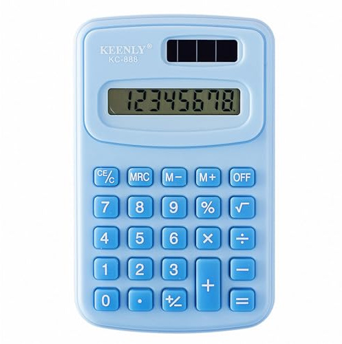 Pocket Calculator, 8-Digit Basic Calculators Desktop Battery Mini Desk Standard Function Simple Calculator for Office, Home, School (Blue)