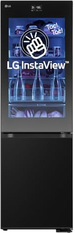 LG InstaView™ 60/40 Total No Frost Fridge Freezer - Black Steel - C Rated
