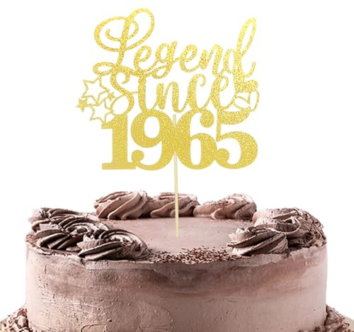 Bliceon 61th Birthday Cake Topper for Women, 61th Birthday Cake Decorations, Legend Since 1965 Cakes Topper for Birthdays Partie, Anniversarie, Sister, Friend