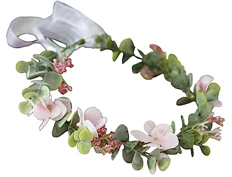 Happyyami Blumenkranz Kopfschmuck für Braut Handgefertigtes Stirnband mit Lebendigen Eleganter Haarschmuck für Hochzeiten Feste und Besondere Anlässe Farbton