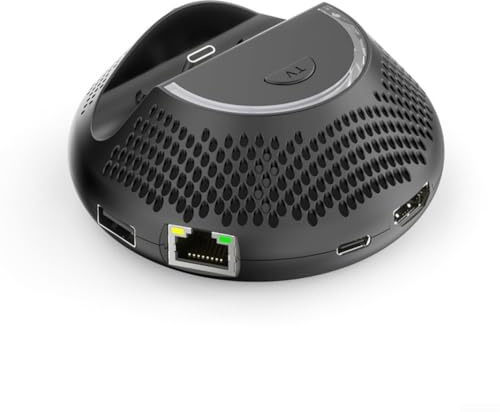 HpLive Docking station RGB per Nintendo Switch 4K 60Hz, ricarica PD60W, connessione Ethernet, porte USB e ventole, nero