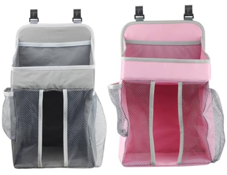 NOLITOY Organizzatore da Appendere per Lettino Ragazzo Ragazza Grigio Resistente Borsa Porta Pannolini e Giocattoli per Lettino Fasciatoio e Passeggino per Accessori Igiene e Cambio Bebè