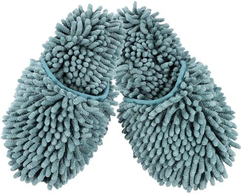 IWOWHERO Zapatillas Mop Lavables para Limpieza de Suelos Antideslizantes y Absorbentes Reutilizables para Barrer y Vinilo Cómodas y Resistentes para Uso Doméstico