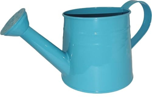 Annaffiatoio Piccolo In Metallo Zincato Annaffiatoio Da 1 Gallone, Vintage Opaco, Barattolo Di Latta for Spruzzi Di Fiori Da Giardino Con Beccuccio Lungo E Manico(Blue)