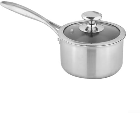 ComfyHarbor Casserole en titane pur de 18 cm, batterie de cuisine légère non revêtue avec chauffage uniforme, casserole à soupe pour sauter, frire et mijoter dans les cuisines à la maison