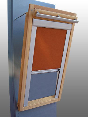 Verdunkelungsrollo Rollo mit Seitenschienen für Velux DKL/DKU-EP GGU,GPU,GHU,GTU S06 terracotta