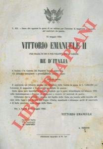 che approva la spesa di un milione per la costruzione di magazzini per materiale da guerra.