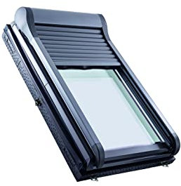 Roto Tapparella Esterna Originale ZRO - Tapparella Manuale con Arganello - Doppie Lamelle - per Finestre per Tetti Serie Designo R7 - Dimensioni 054/078 | 05/07 - Colore Antracite Metallizzato