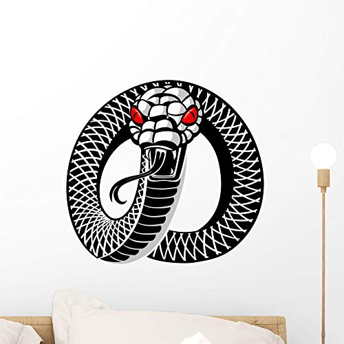 Wallmonkeys Angry Snake Round Tattoo Wall Decal Peel and Stick Animal Graphics (18 in H x 18 in W) WM199025