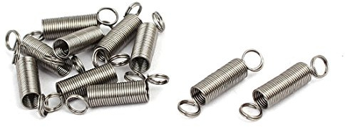 sourcing map 10Stk.0,3mmx3mmx15mm 304 Edelstahl Zugfedern silber Farbton