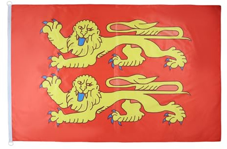 AZ FLAG Pavillon Basse-Normandie 150x90 cm Maille Bloquée Anneaux Plastique | Usage extérieur et nautique Pavillon nautique bas-normand résistant aux intempéries avec coutures doubles et bords renforcés
