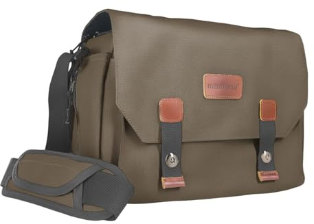 Mantona - Custodia Milano grande, alla moda, universale, per fotocamere digitali e reflex e fotocamere di sistema, accessori vintage, colore: Marrone