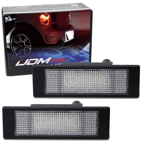 iJDMTOY OEM-Fit 3W Full LED License Plate Light Kit Compatible With MINI Cooper R55 R60 R61 (2007-11 Clubman, 2011-16 Countryman, 2013-16 Paceman), Powered by 18-SMD Xenon White LED Diodes