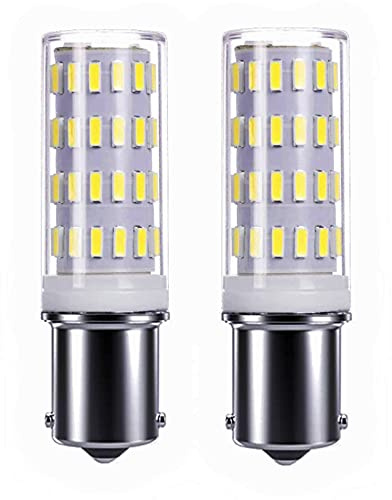 PYRJIN Ba15s 1156 1141 Led Bulbs 12V 24V Ac/Dc 5W Single Contact Bayonet Base, Equivalent to 45W Halogen, for Interior, Exterior, Landscape Lighting, White 6000K. (2-Pack)