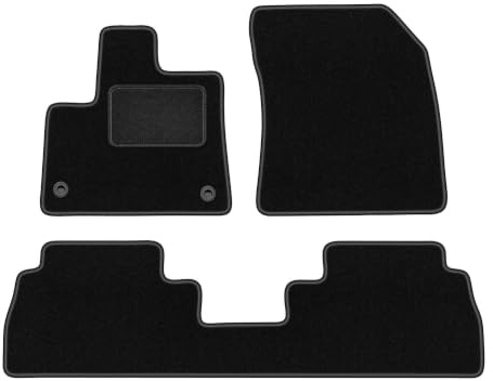 Velours-Fußmatten passend für Citroën Berlingo III 2018-, Schwarz, LUX | passend für Hochdachkombi; Velours-Teppich (Polypropylen), ca. 6,5 mm; rutschfest, vormontierte Befestigungen (Typ TL)