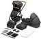 LIONELO Amber Kinderwagen 2 in 1 Kombikinderwagen, Kinderwagen Set mit sportlichen Sitz und fester Babywanne, Tasche, Moskitonetz, Abdeckung Regenblatt (Graphit)