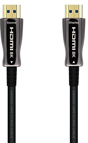 AISENS A153-0515 Cable HDMI V2.1 AOC ultra alta velocidad/HEC 8K@60Hz 4K@120Hz 4:4:4 48Gbps, A/M-A/M, negro, 10m