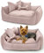 NELKE Hundebett kuschelig Hundesofa für mittlere Hunde Rosa Hundekorb mit Hundekissen flauschig Hundekörbchen im Scandynavian Stil Luxus Hundecouch kleine Hund