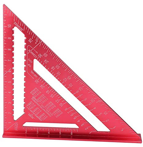 Natudeco Holzbearbeitung Messdreieck Lineal Aluminiumlegierung Dreieck Zimmermannswinkel Klare Skala Tischlerwinkel für Möbelschränke
