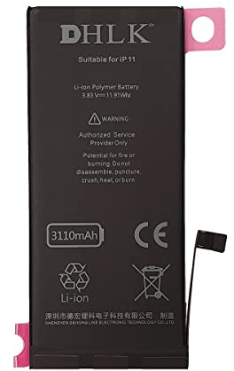 DHLK® TI Line Batterie Compatible avec iPhone 11 (A2111, A2223, A2221)- Capacité 3110 mAh