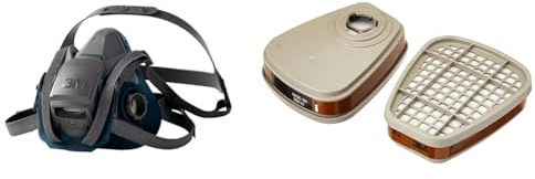 3M™Respiratore a semimaschera riutilizzabile 6502QL, taglia media, Certificato EN sicurezza & Filtro per Vapori Organici 6055, A2 per le Serie 6000 E 6500, 1PR/PK