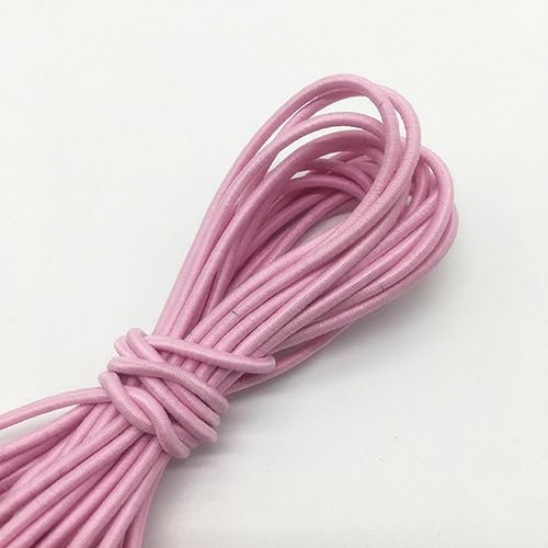 Banda elástica redonda de alta elasticidad colorida de 2,5 mm Cuerda elástica redonda Banda de goma Línea elástica Accesorios de costura DIY-Rosa