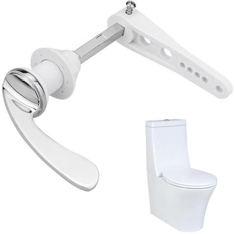 1PCS Victorian Style Alloy Toilet Cistern Lever Handle Replacement Kit | Silver Universal‑Fit Metal Flush Handle, Replacement Lever for Toilet Tanks