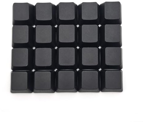 Elacgap OEM Profile Blank Black Keycaps PBT Material 1U R4 Keycap for MX switches Mechanical Keyboard (Black, 20pcs)