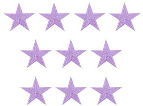 PATIKIL Aufbügelbare Aufnäher 10 Packung 5 Stern Aufnäher Bestickte Aufnäher Applikationen Verzierungen für Kleidung Jacken Hut Rucksack Reparieren Dekorationen Hell Lila