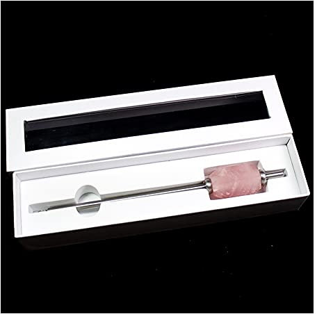 For la Eco-Friendly Pliable Quartz Rose Boisson Paille Rose Cristal Réutilisable Paille En Acier Inoxydable avec Brosse Cadeau De Collections de la maison