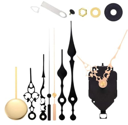 LOVIVER Reparatur des Pendeluhrwerks, DIY-Teil mit 3 Zeigerpaaren zum Austauschen, Heim-Pendeluhr-Set für rahmenlose Gemäldeuhren, Schaft 13mm