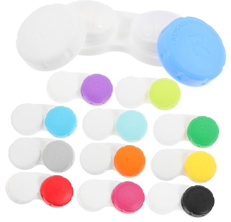 HAWILLOSCH 12 Piezas Estuche para Lentes De Contacto Prueba De Fugas Organizador Portátil para Lentes Caja Pequeña De Unidades para Guardar