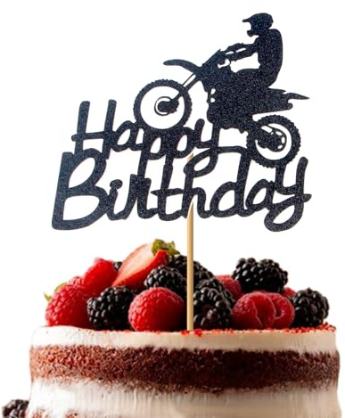 Motorrad Tortendeko, Motorrad Kuchen Topper für Geburtstage und Feiern, Umweltfreundliches Material, Einfach Anzubringen, für Alle Gelegenheiten, Geschenk für Motorradliebhaber