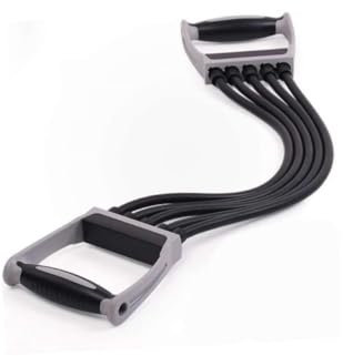 Happyyami 1stück Verstellbarer Fitness Brust Expander Elastischer Krafttrainer Für Zuhause Für Brust Arm Und Rückentraining Langlebige Gummiseile Und Ergonomische Griffe
