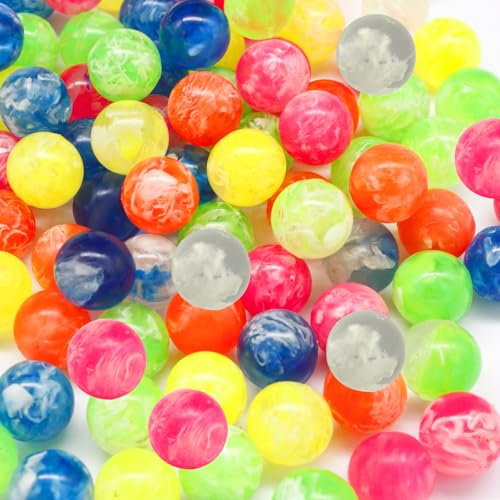 BLMHTWO 100 Pieces Bouncy Balls, Colourful Rubber Balls 22mm Mixed Colour Party Bag Filler for Children Party Favors, Birthday Party Favor, Gift Box Filler, Prize