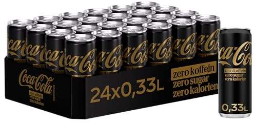 Coca-Cola Zero Sugar, koffeinfrei, Softdrink ohne Zucker, Dosen 24 x 330 ml | prickelndes Erfrischungsgetränk mit originalem Coke-Geschmack - ohne Zucker und ohne Kalorien - koffeinfreier Softdrink