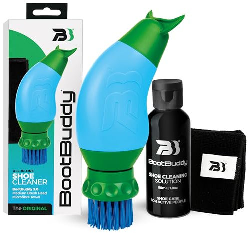 BootBuddy Cleaner Brush Set with Mini Cleaning Solution – All-in-One Footwear Cleaning Kit for Hiking Boots, Golf Shoes, Football Boots, Running Shoes & Wellies – Removes Mud, Dirt & Stains