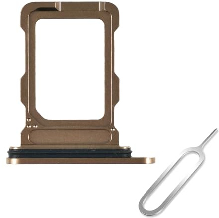 Cemobile SIM-Kartenhalter Ersatz für iPhone 16 Pro & 16 Pro Max (Einzel-SIM-Version) mit wasserdichtem Gummidichtungsring und offenem Auswurfstift (Desert Titanium)