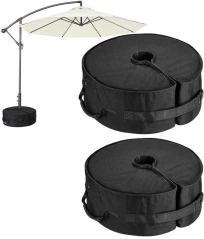 YOUNTHYE 2PCS Parasol Base Weight Bag, Heavy Duty Parasol Weights Bag Up to 40kg/88lb, Weatherproof Umbrella Sand Base with Large Opening for Cantilever & Offset Umbrella