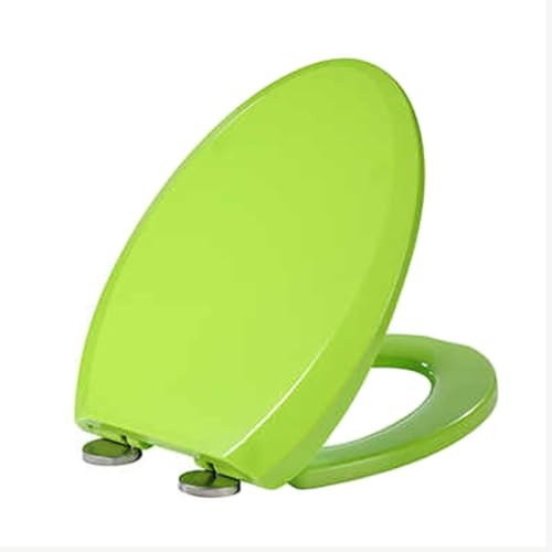 Brigtviee Soft Close Toilet Seat for Bathroom Family,Quick Release Easy to clean Loo Seat,Ergonomic Design Toilet Lid with Adjustable Hinges, 4 Colors Available,apple green