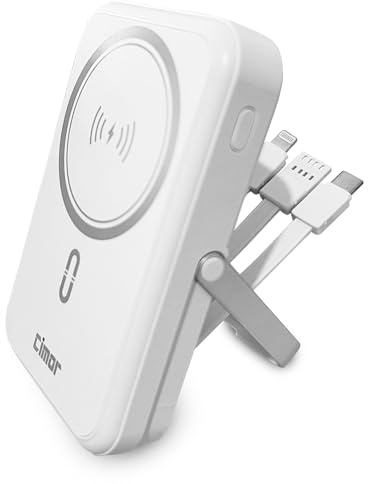 Generisch Cimor Powerbank 10000mAh mit 20W PD & 15W Wireless Charging Magnetisch, LED Display, 3in1 Kabel, Schnellladegerät für iPhone, Android & QiGeräte Modell