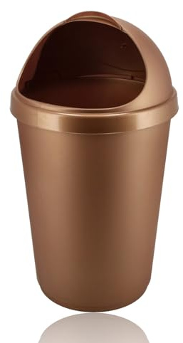 Papelera 50 L - Cubo de basura Cocina, Baño, & Más - Papeleras de plástico con tapa deslizante - Cubo de basura para interiores Rose Gold