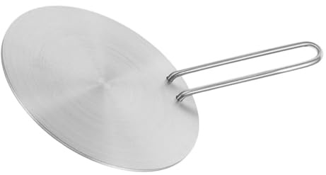 STOBAZA Plaque de Cuisson à Induction Poignée Amovible en Acier Inoxydable Argenté Diffuseur de Chaleur Sûr et Facile à Utiliser pour Cuisinière Électrique