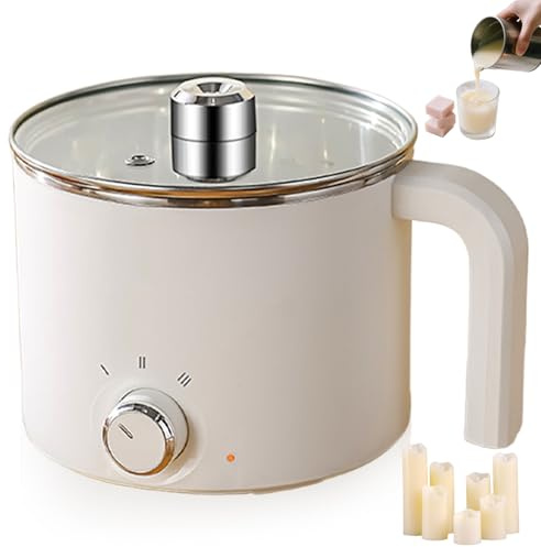 GOMETY Fondeur de Cire Électrique 1,7L, Appareil à Cire pour Fabrication de Bougies, Pot de FusionCire avec Revêtement Antiadhésif, ChauffeCire Électrique pour DIY Bougies
