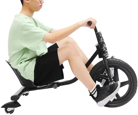 Drift Trike für Kinder, Professionelles Drift Dreirad mit 360° Drehfunktion, Verstellbarer Dreirad für 6-12 Jahre, Drifter Ideal für Outdoor Spaß und Bewegung