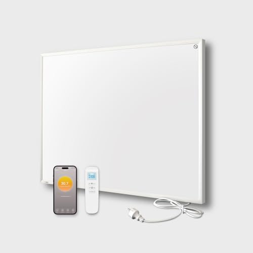 Byecold Infrarotheizung mit Thermostat 580 Watt, App Fernbedienung Steuerung, Infrarot wandmontage Elektroheizung Energiesparende, Wandheizung Heizpaneel Elektrisch Energiesparend Überhitzungsschutz
