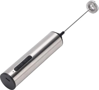 Focket Frullino per latte, frullatore portatile ricaricabile USB in acciaio inossidabile, con batteria integrata da 800 mAh, per caffè latte, cappuccino, matcha e cioccolata calda