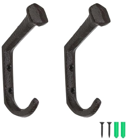 CHSEROK 2 Pezzi Ganci Appendiabiti da Parete, Appendino da Muro in Ghisa, Attaccapanni da Parete dal Gusto Retrò, Vintage Appendi Abiti per Muro Multifunzione, per Bagno, Camera da Letto, Garage